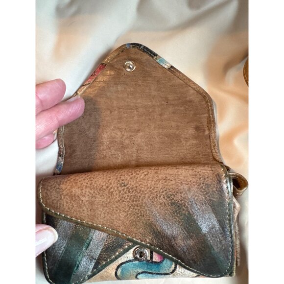Sam Sam Vintage Hand Painted Crossbody AND Matching Wallet - Picture 8 of 15